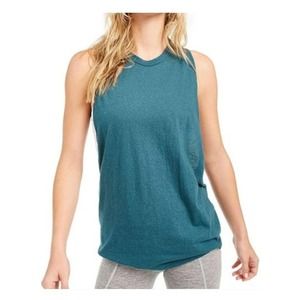 Free People Movement No Sweat Cross Back Crew Neck Tank Top Locust Green Size S